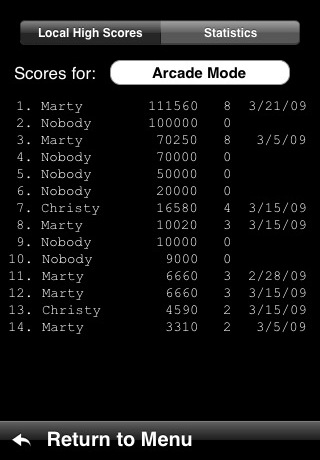 ActionChess Game, high-scores screenshot